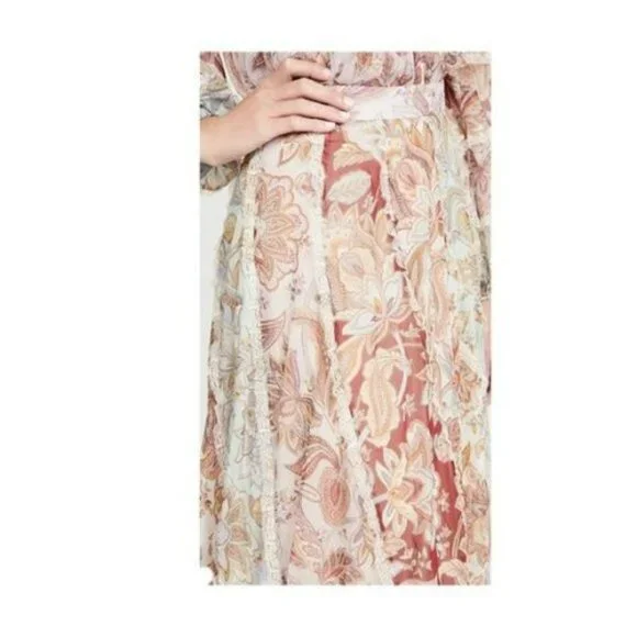 NWT Zimmermann Ladybeetle Spliced Skirt in Floral AU 0